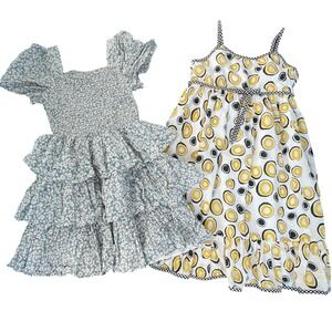 Pippa & Julie Dress Set Size 14 Floral Smocked Tiered Ruffles Bundle Cute